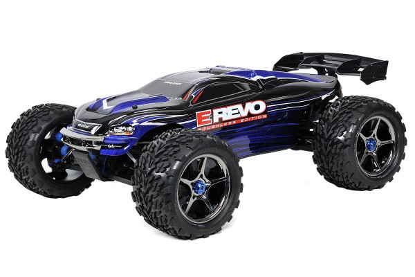 Автомобиль Traxxas E-Revo Brushless Monster 1:10 RTR 582 мм TSM 4WD 2,4 ГГц TQi (56087-3) Синий