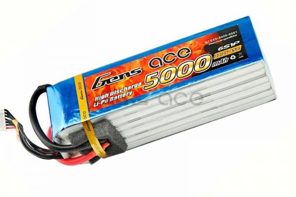 Аккумулятор Gens Ace Li-Po battery 22.2V 5000 mAh 6S1P 40C Soft Case (ACE-5000-6S-40S)