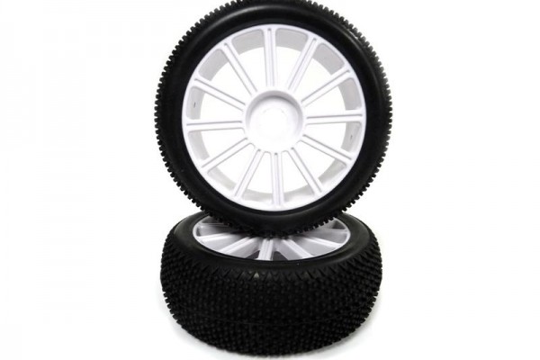 1:8 White Rim & Tire Complete For Buggy (821001W+821002) 2P